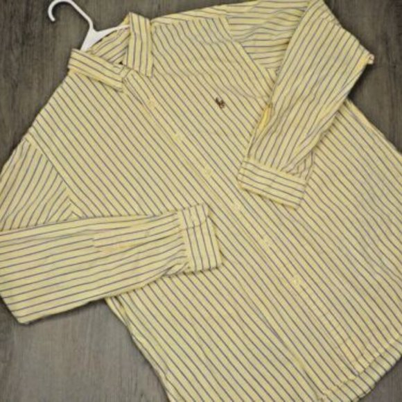 Ralph Lauren Pony Logo Men's Dress Shirt Size XLCasual Striped Collared Button - Picture 2 of 8